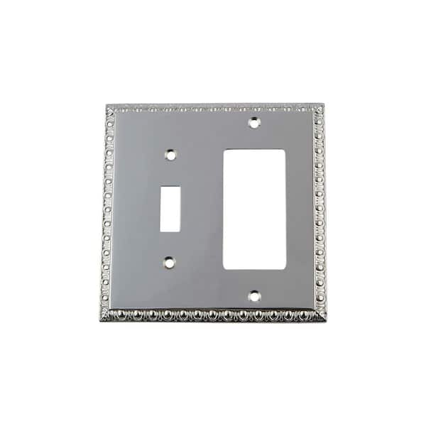 Nostalgic Warehouse Chrome 2-Gang 1-Toggle/1-Decorator/Rocker Wall Plate (1-Pack)