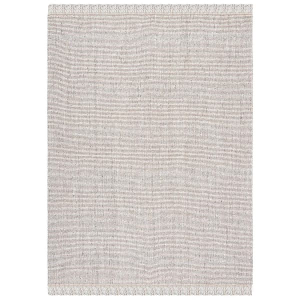 Natural Fiber 10 ft. x 14 ft. Silver/Natural Solid Color Area Rug