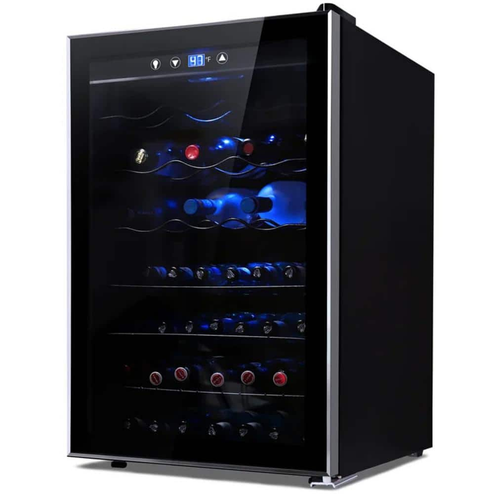 Jeremy Cass 4.5 Cu. Ft. Mini Wine Cooler In Black, Store Up To 37 