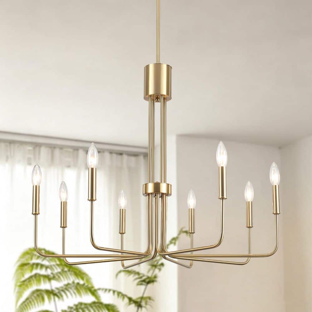 8-Light 30.23in Brass Classic/Traditional Candle Style Chandelier for Dining Room Living Room price history on PriceWatchPro