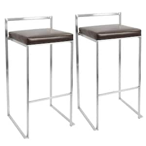 Fuji Brown Stackable Bar Stool (Set of 2)