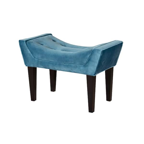 Leffler Home Maddie Button Tufted Bench in Chantel Teal