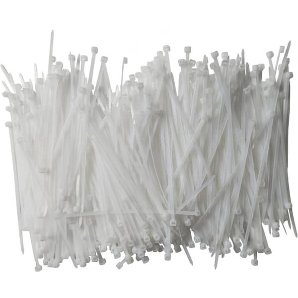 Micro Connectors, Inc 4 in. Cable Zip Tie 17 lbs. Multi-Purpose Self-Locking Clear (500-Pack)