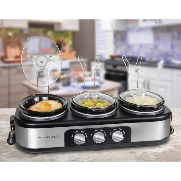Crock-Pot Trio Cook and Serve Slow Cooker and Food Warmer, Stainless Steel  