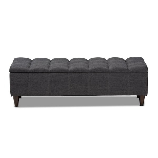 Baxton Studio Brette Charcoal Storage Ottoman