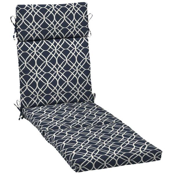 Hampton Bay Midnight Sandollar Outdoor Chaise Lounge Cushion-DISCONTINUED