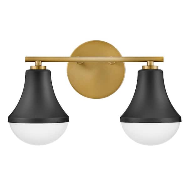 LARK Haddie 14.5 in. 2 Light Black Vanity Light