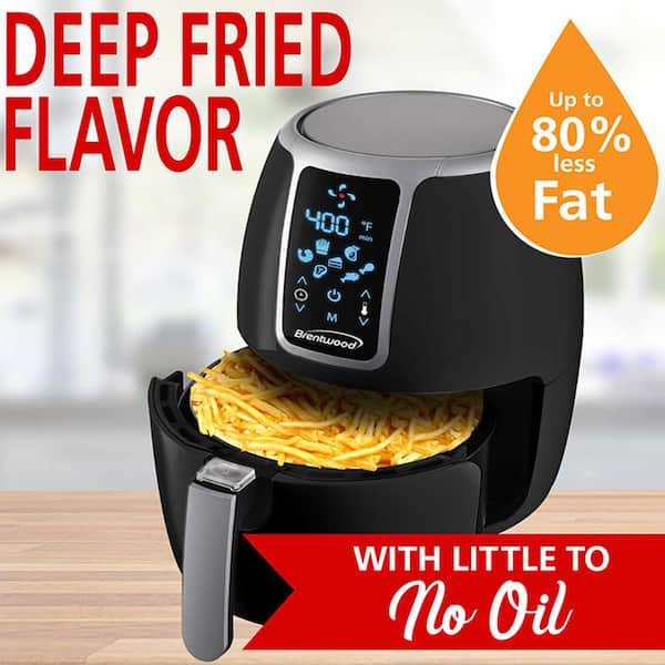  4 Qt Digital Air Fryer with Guided Cooking, Black