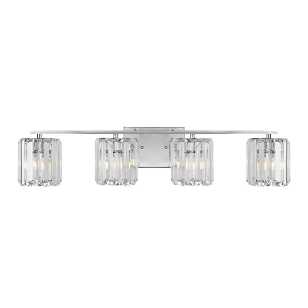 Chrome Glass Prism LED Vanity Light, 29.75"