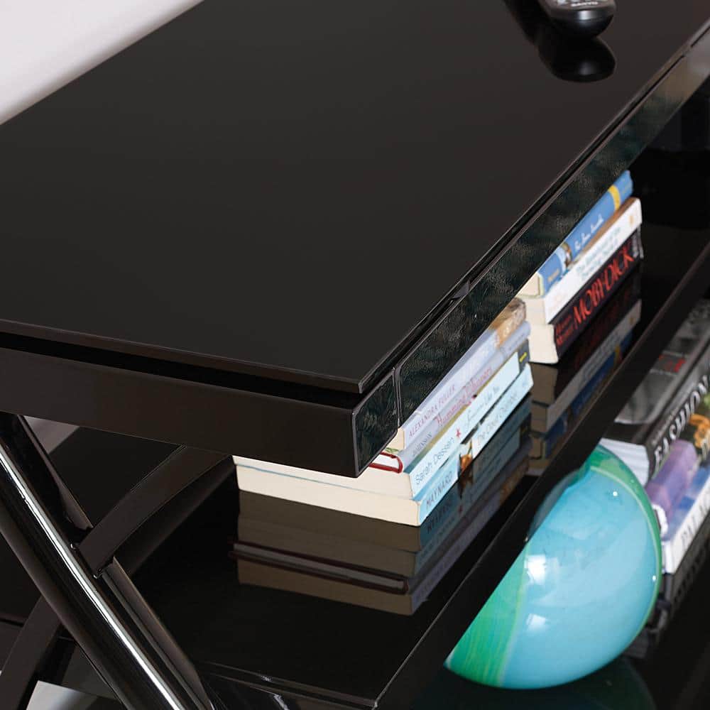 Lucio 65'' Black Metal and Glass Media Console