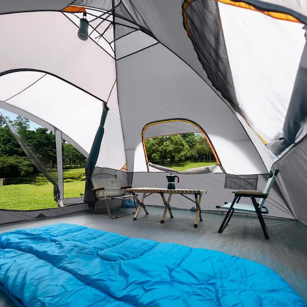 0-Person Family Camping outlet Tent, with 3 Rooms and Screen Porch