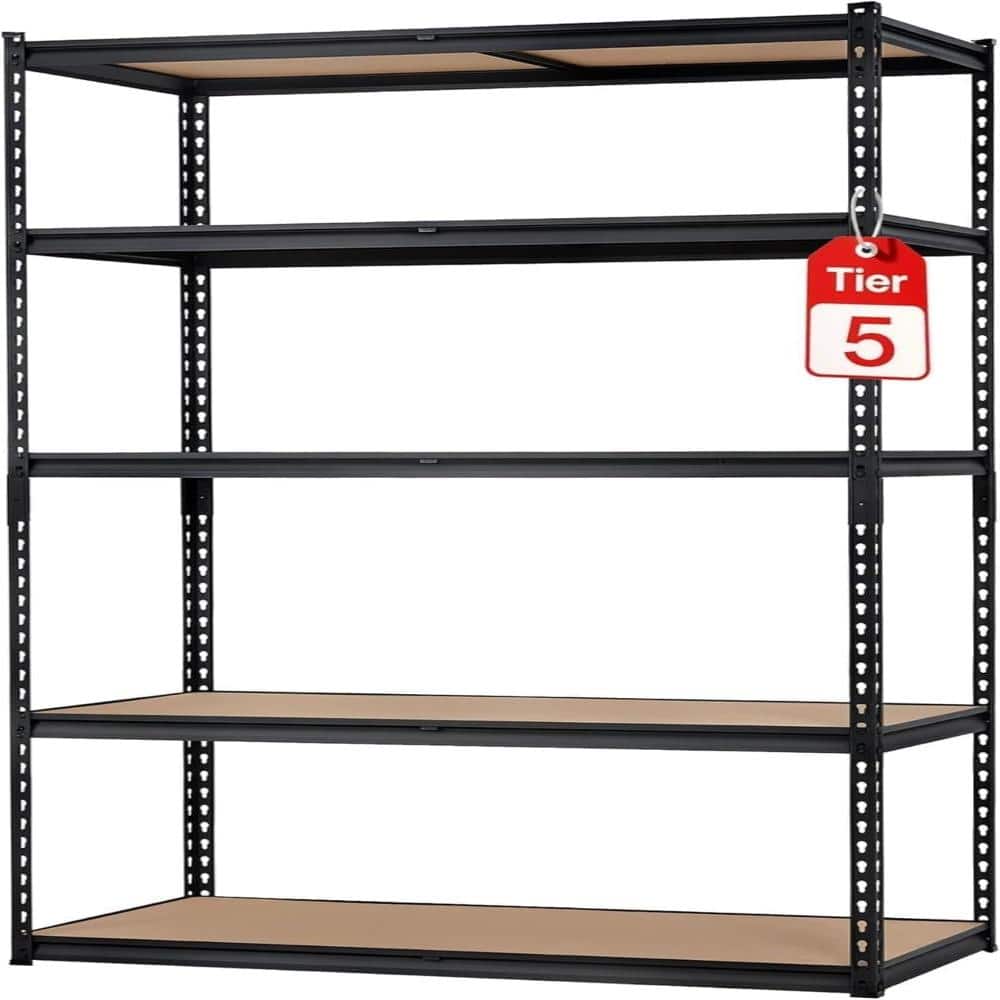 Heavy Duty 2000 lbs 36 in. Black 5-Tier Adjustable Garage Storage Shelving price history on PriceWatchPro