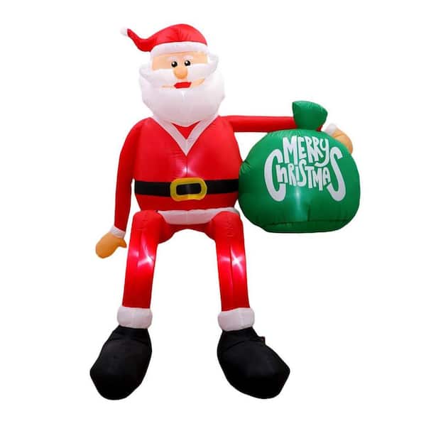 8 ft. Christmas Inflatable Santa with LED Lights-Outdoor/Indoor Yard Decor