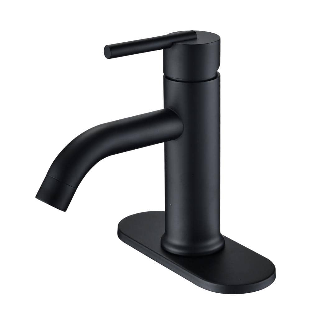 Matte Black Single Handle Stainless Steel Bathroom Faucet