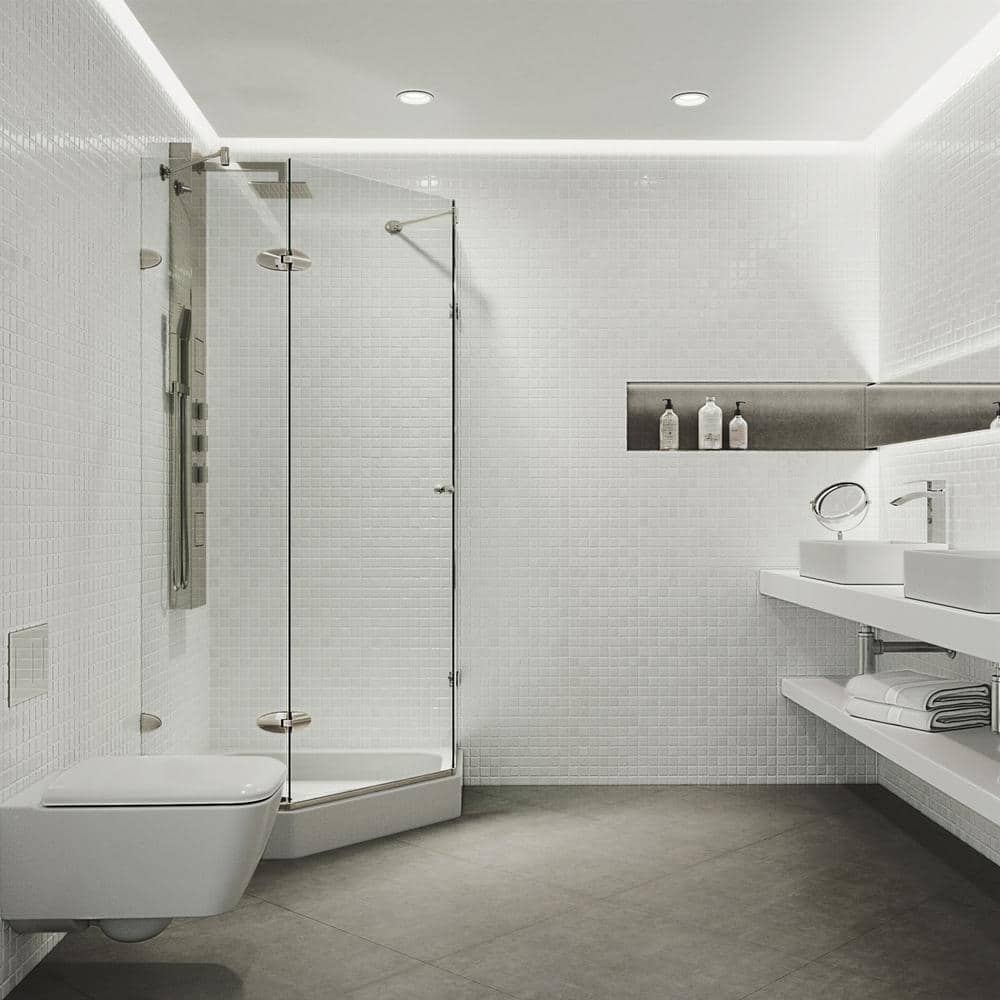 Verona 42" Clear Glass Frameless Neo-Angle Shower Enclosure