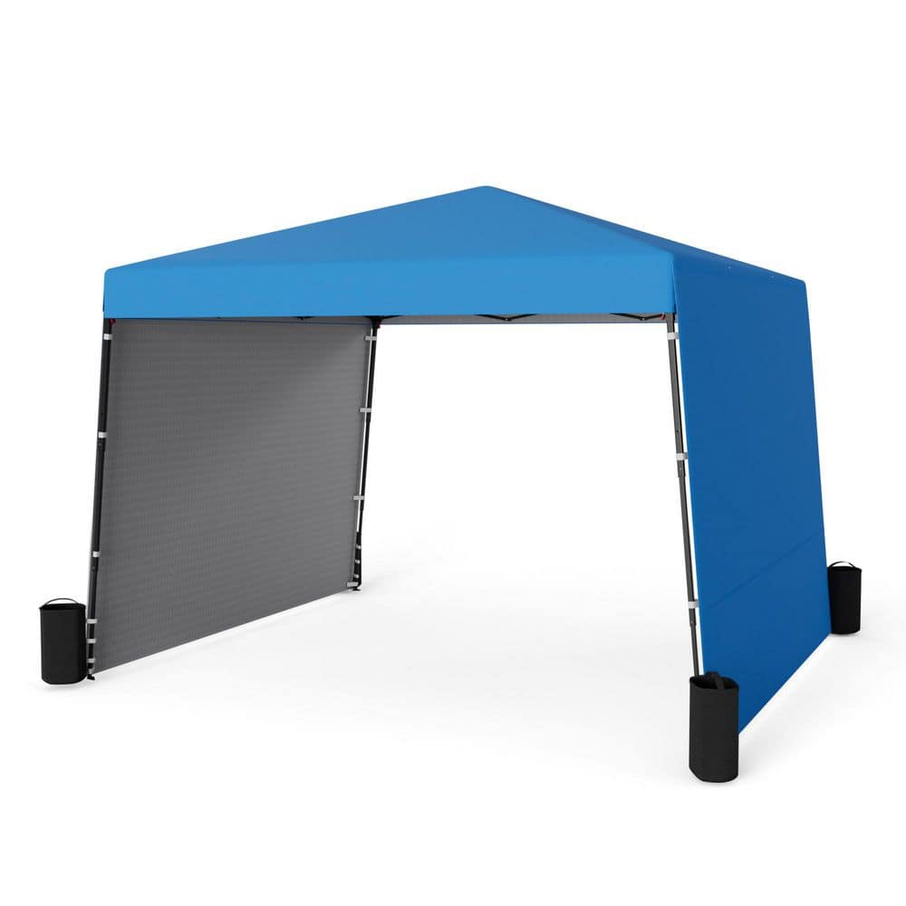 10 ft. x 10 ft. Pop-Up Canopy Tent with 2 Sidewalls, Waterproof Sun Shade T