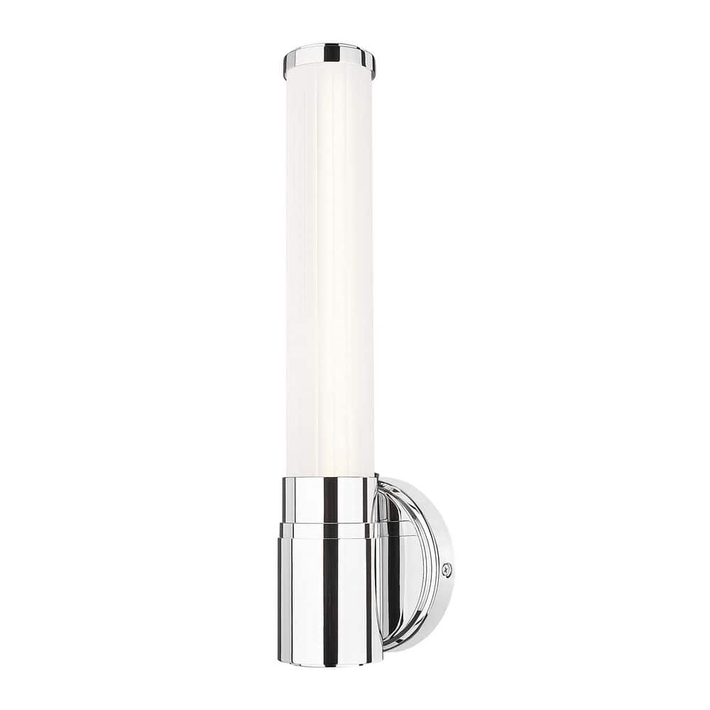 Warwick 16.5 in. Chrome Integrated LED 1 Light Wall Sconce with Opal White 
