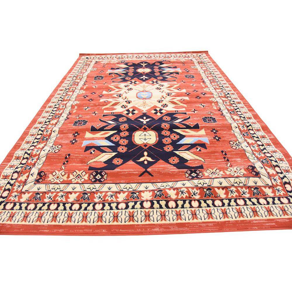 Handmade Rectangular Terracotta Stain-Resistant Indoor Rug