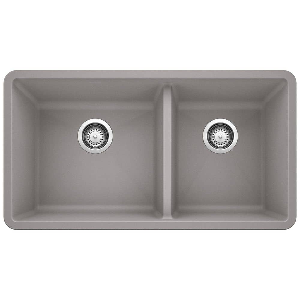 PRECIS Undermount Granite Composite 33 in. 60/40 Double Bowl Kitchen Sink i