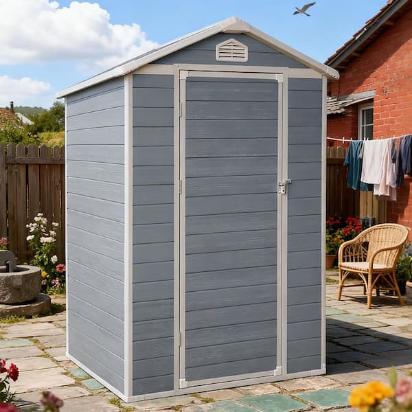 4 ft. x 6 ft. Resin Shed with Floor and Lockable Doors (24 sq. ft. )