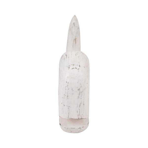 Liv & Skye White 15 in. x 9 in. Wood Whale Figurine 19004 - The