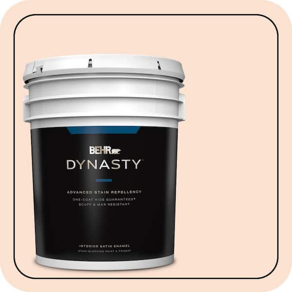 BEHR DYNASTY 5 gal. #260C-1 Autumn White Satin Enamel Interior Stain-Blocking Paint and Primer
