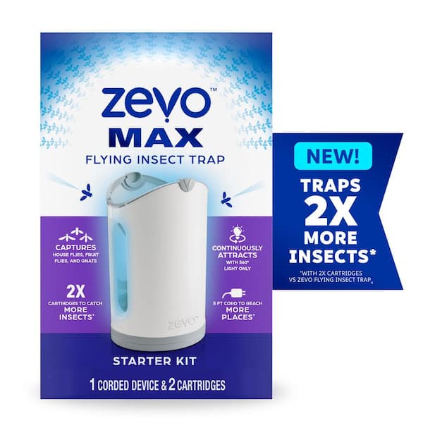 ZEVO Max Flying Insect Trap Starter Kit (1 Trap, 2 Cartridges)