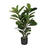 NATURAE DECOR Artificial 35 in. Fiddle Leaf Indoor and Outdoor Plants ...