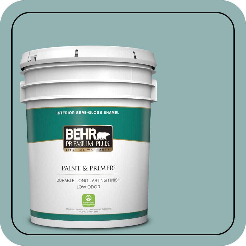 5 gal. #BIC-24 Artful Aqua Semi-Gloss Enamel Low Odor Interior Paint & Primer price history on PriceWatchPro