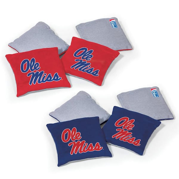 Wild Sports Mississippi Rebels 16 oz. Dual-Sided Bean Bags (8-Pack)