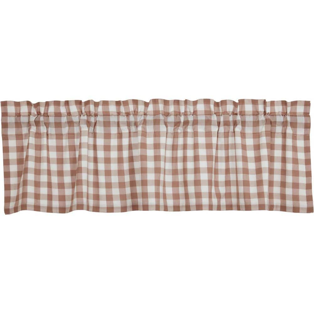 Portabella Brown and White Cotton Buffalo Check Valance 16x60