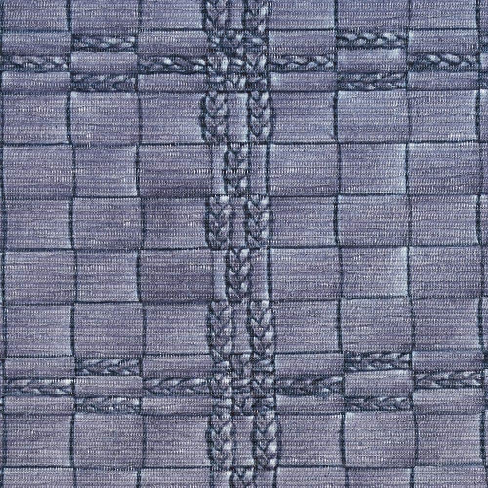Navy Blue Abstract Cotton Synthetic 8' x 10' Area Rug