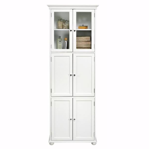 Home Decorators Collection Hampton Harbor 25 in. W x 14 in. D x 72 in. H Linen Cabinet with in White