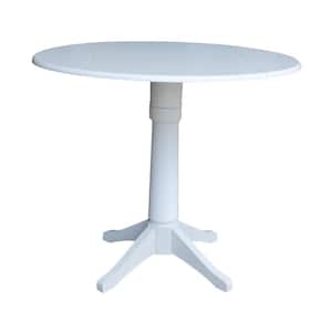 Olivia White 42 in. Drop-Leaf Counter Table