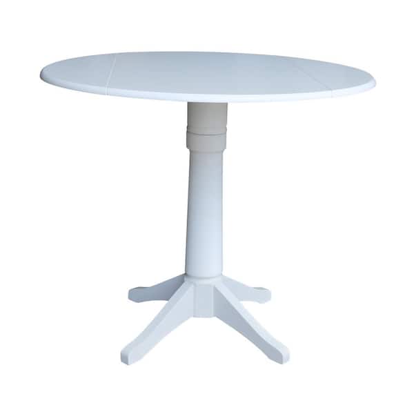 International Concepts Olivia White 42 in. Drop-Leaf Counter Table
