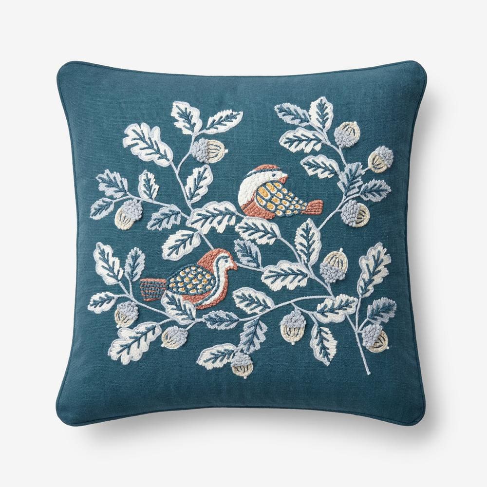 The Company Store Swallow Leaf Slate 20 in. x 20 in. Decorative Pillow Cover 83399 20x20 SLATE The Home Depot