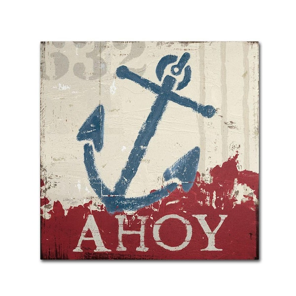 Trademark Fine Art 24 in. x 24 in. "Nautical IV Red" by Wellington Studio Printed Canvas Wall Art