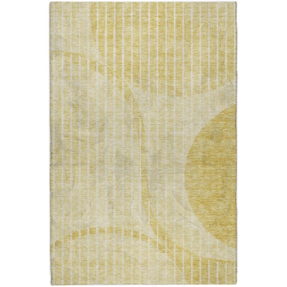 Dream Shag Premium Machine Washable Abstract ADS723 Gold 8 ft. x 10 ft. Area Rug price history on PriceWatchPro