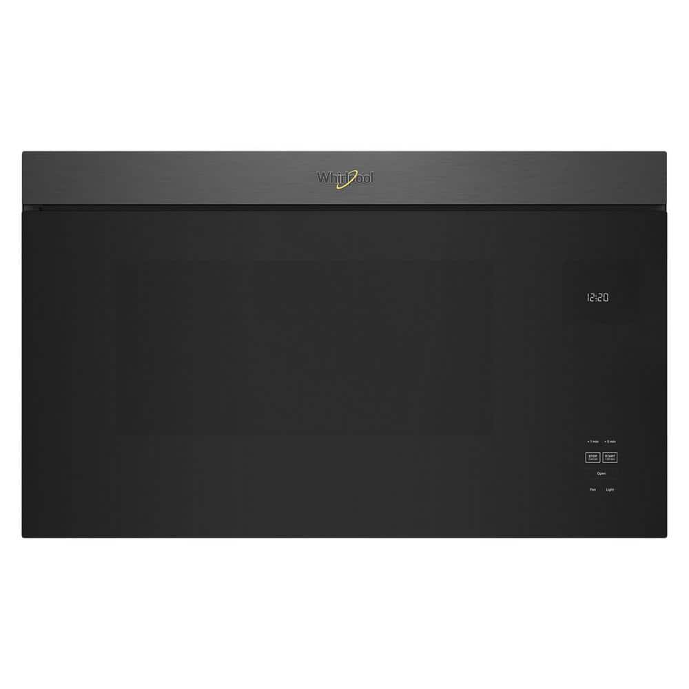 Whirlpool 30 in. 1.1 cu. ft. Over-the-Range Microwave in Black Stainless with Turntable-Free Design