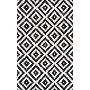 Kellee Contemporary Black 3 ft. x 5 ft. Indoor Oval Area Rug