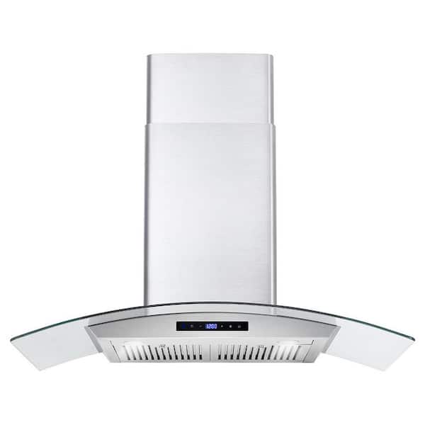 Cosmo 36 in. Ducted Wall Mount Range Hood in Stainless Steel with Touch Controls, LED Lighting and Permanent Filters