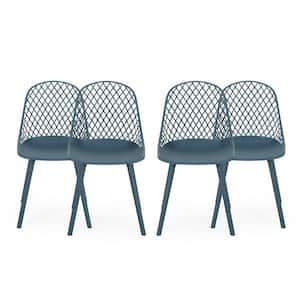 Lily Green Plastic Outdoor Patio Dining Chair (4-Pack)