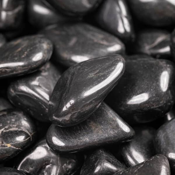 Super Black Polished 0.5 cu. ft. 0.25 in. to 0.75 in. Bagged Landscape Pebbles (55 Bags/30 cu. ft.)