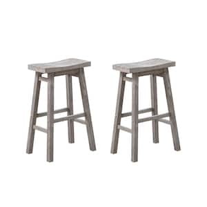 Sonoma Saddle 29 in. Barstool - Storm Gray Wire-Brush - 2-Pack