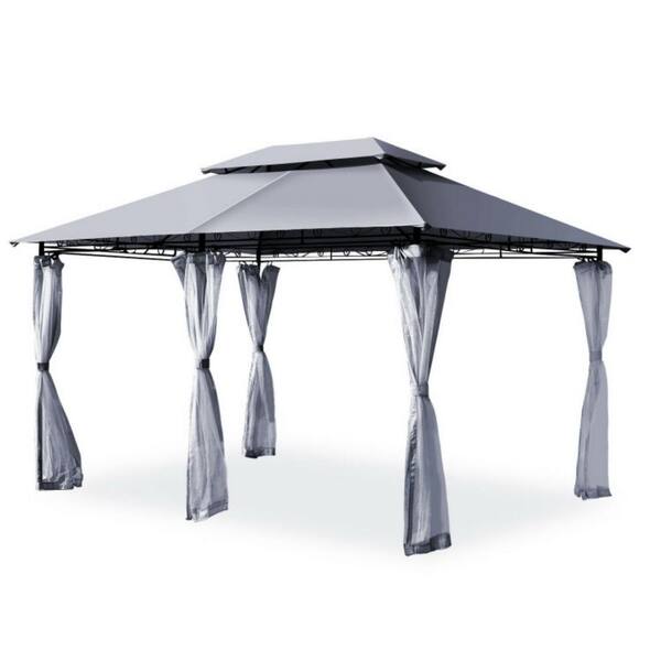 Clihome 10 ft. x 13 ft. Gray Tent Canopy Shelter with Removable 