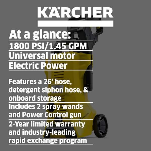 Karcher 1800 PSI 1.45GPM K3 Power Control Pressure Washer