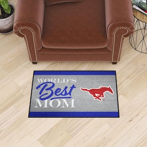 SMU Mustangs Gray World's Best Mom 19 in. x 30 in. Starter Mat Accent Rug