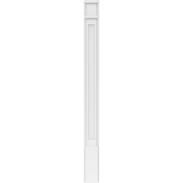 Ekena Millwork 2 in. x 4 in. x 48 in. 2-Equal Flat Panel PVC Pilaster Moulding with Decorative Capital and Base (Pair)