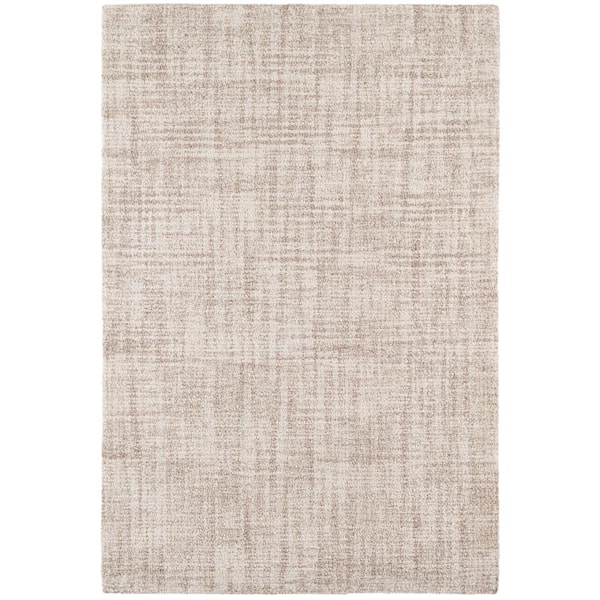 DASH & ALBERT Crosshatch Hand Micro Hooked Wool Ivory 5 ft. x 8 ft ...
