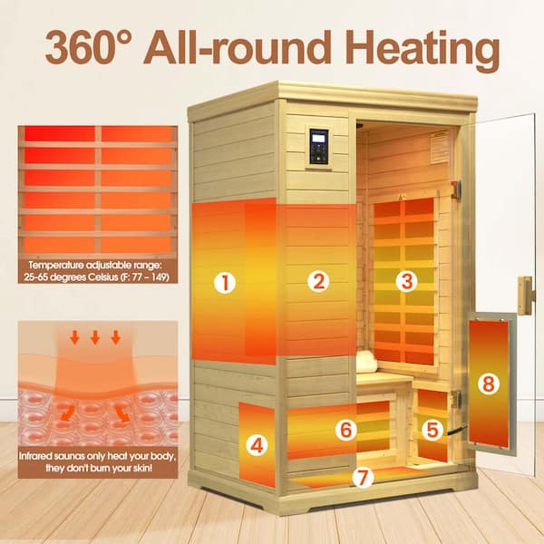 Spygo Moray 2-Person Indoor Far-Infrared Sauna in Hemlock with